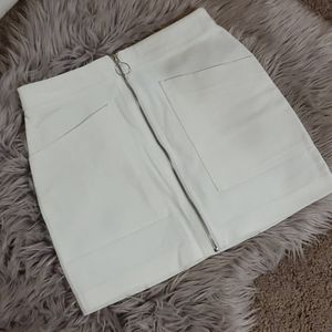 F21 White Mini Skirt